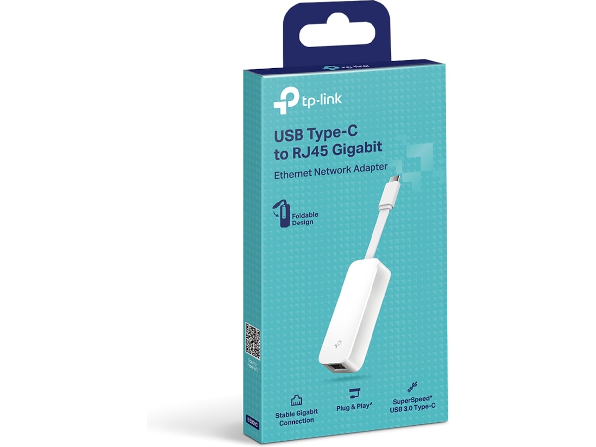 TP-Link UE300C USB-C til Ethernet adapter (hvit) Nettverkskort