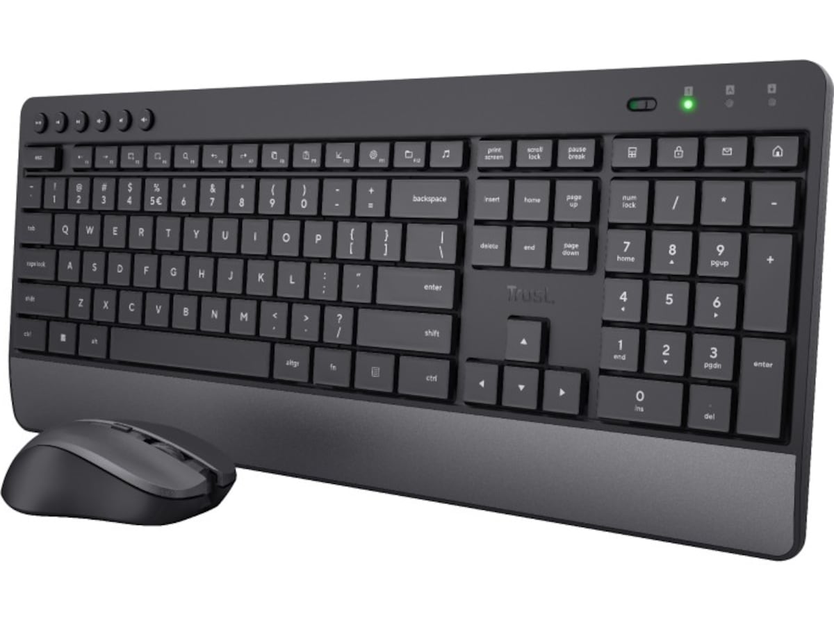 Trust TKM-450 trådløst tastatur og mus ECO (sort) Tastatur