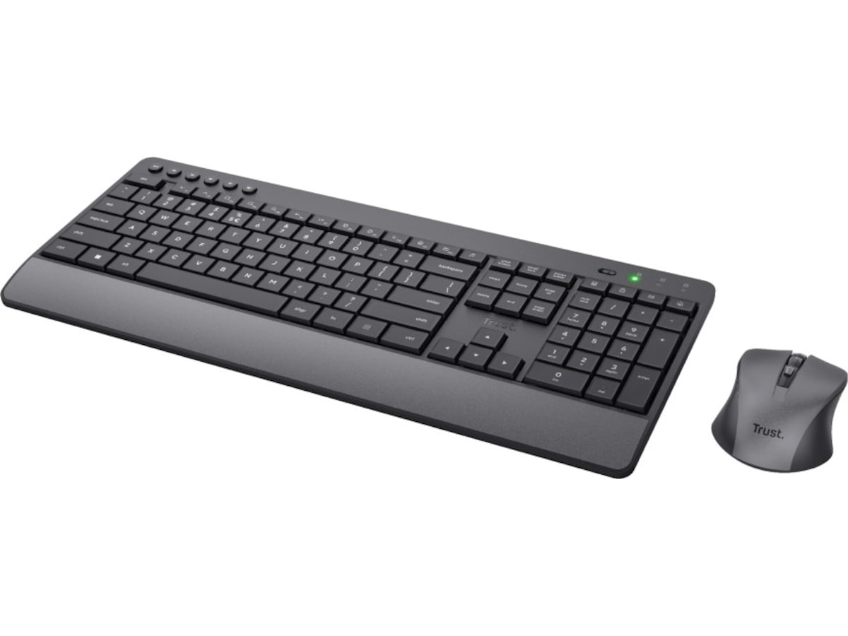 Trust TKM-450 trådløst tastatur og mus ECO (sort) Tastatur