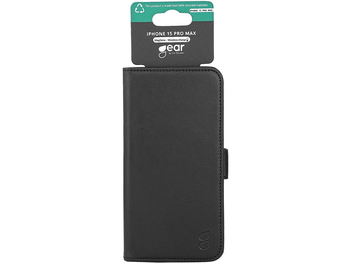 Gear iPhone 15 Pro Max Lommebokdeksel (sort) Deksel til mobiltelefon