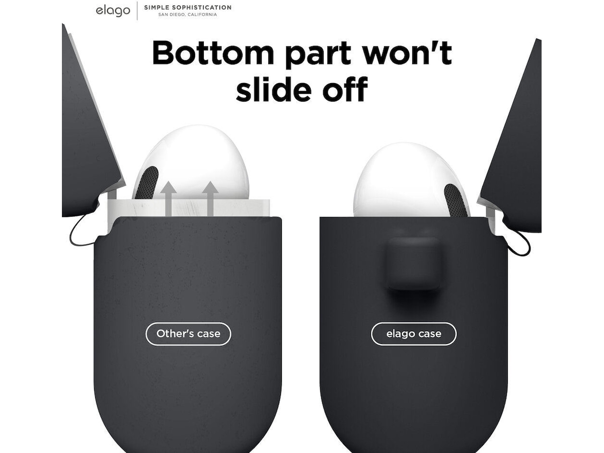 Elago Airpods 3 Silikonetui med karabinkrok (lavender gray) Tilbehør til hodetelefoner