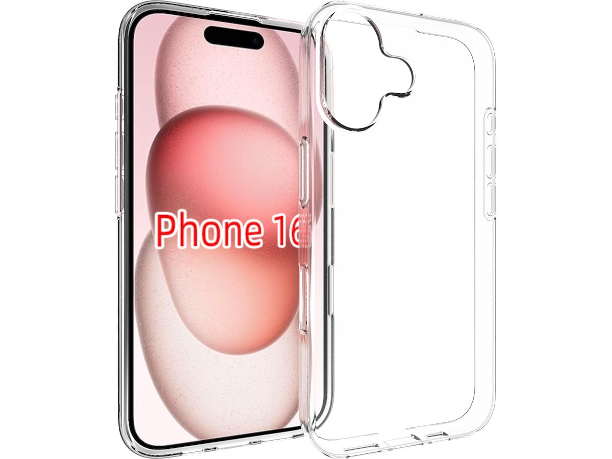 iiglo iPhone 16 Silikondeksel (gjennomsiktig) Deksel til mobiltelefon