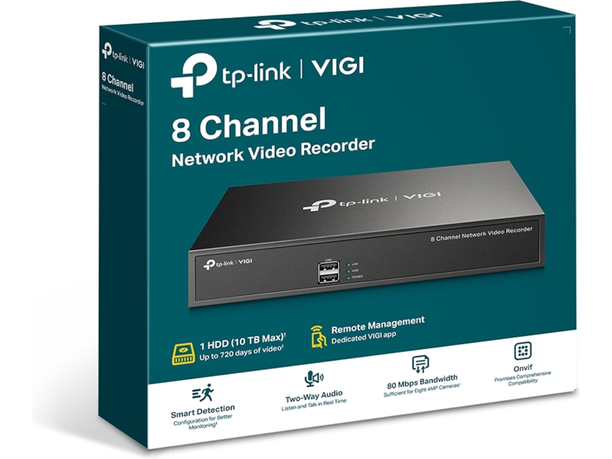 TP-Link VIGI NVR1008H Network video recorder Tilbehør til overvåkningskameraer