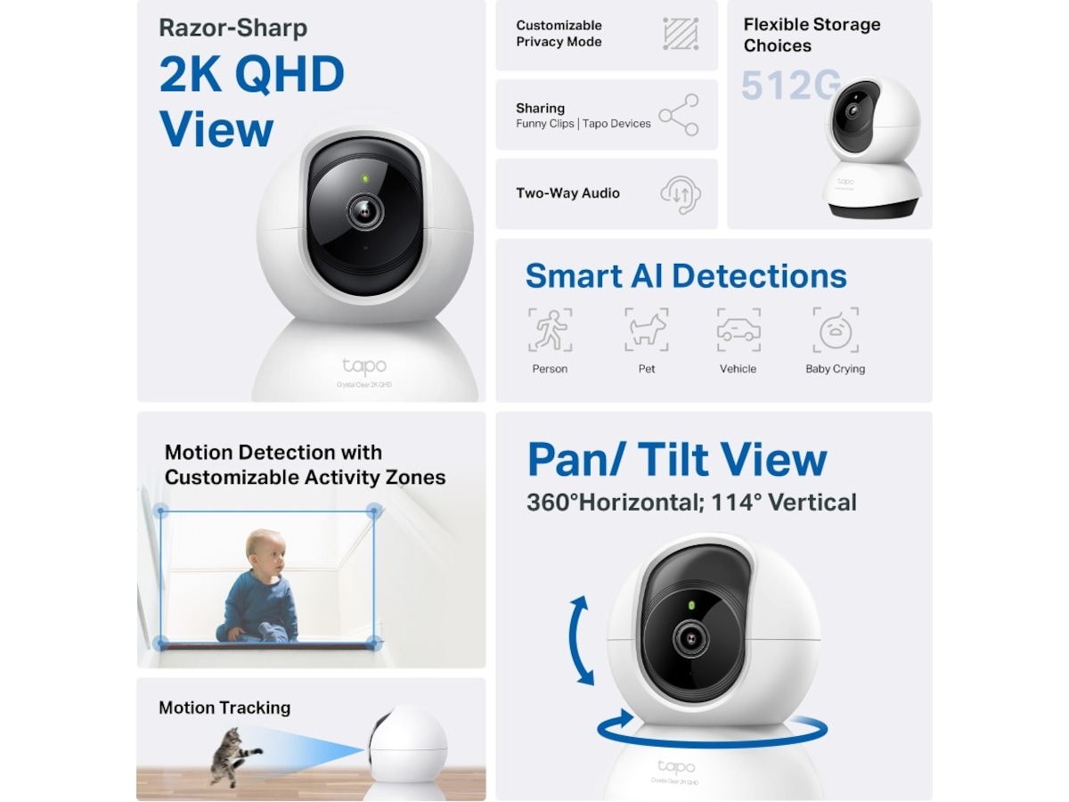 TP-Link Tapo C220 innendørs overvåkningskamera Overvåkningskameraer