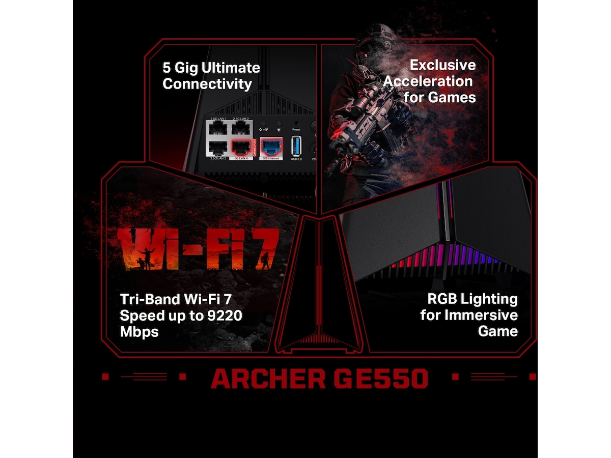 TP-Link Archer GE550 WiFi 7 gaming router -B-Grade Demo nettverk