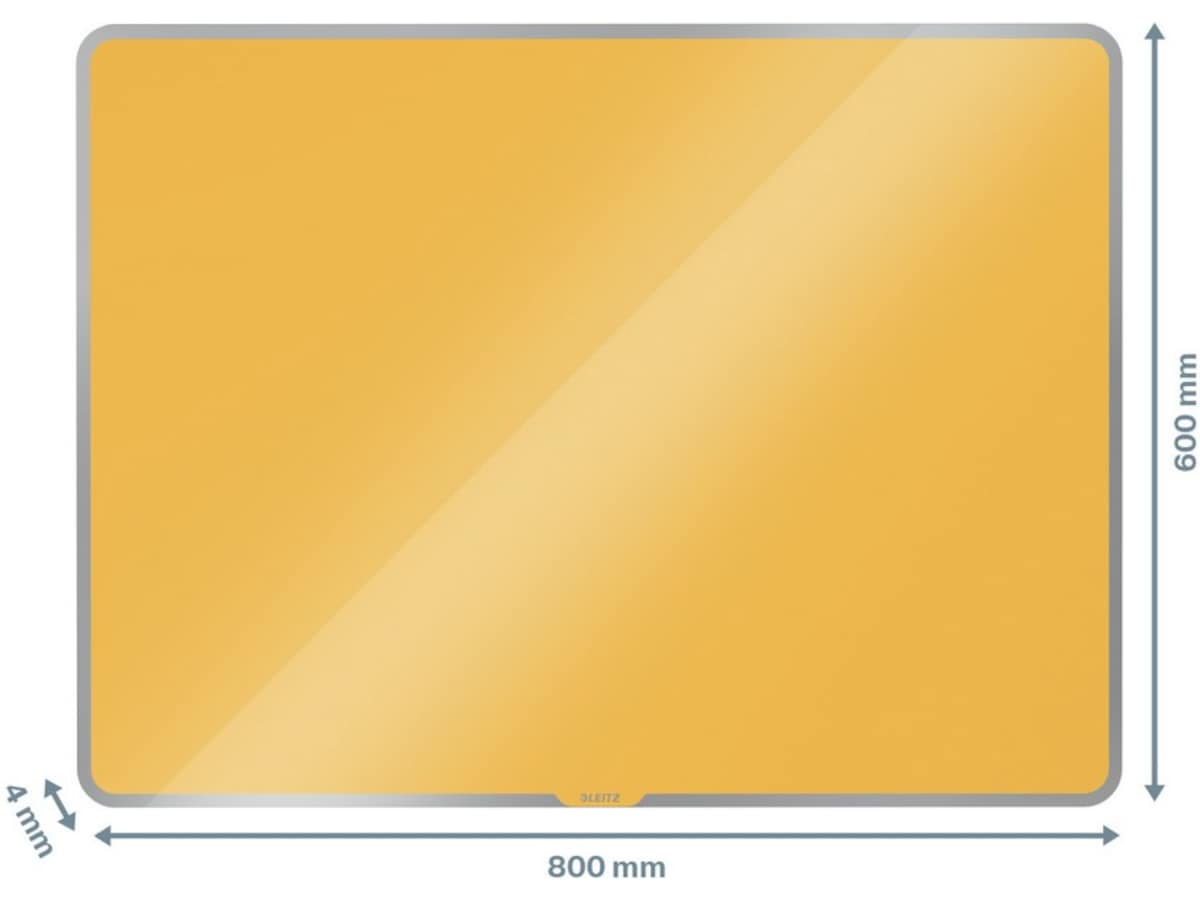 Leitz Cosy Glasstavle - magnetisk whiteboardtavle 80x60 cm - varmgul Whiteboardtavler