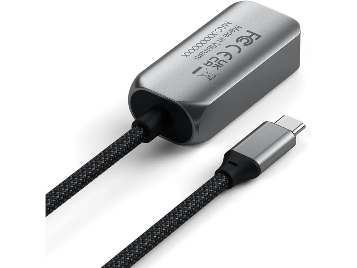 Satechi USB-C til Ethernet Adapter 18cm (grå) Kabeladaptere & overganger