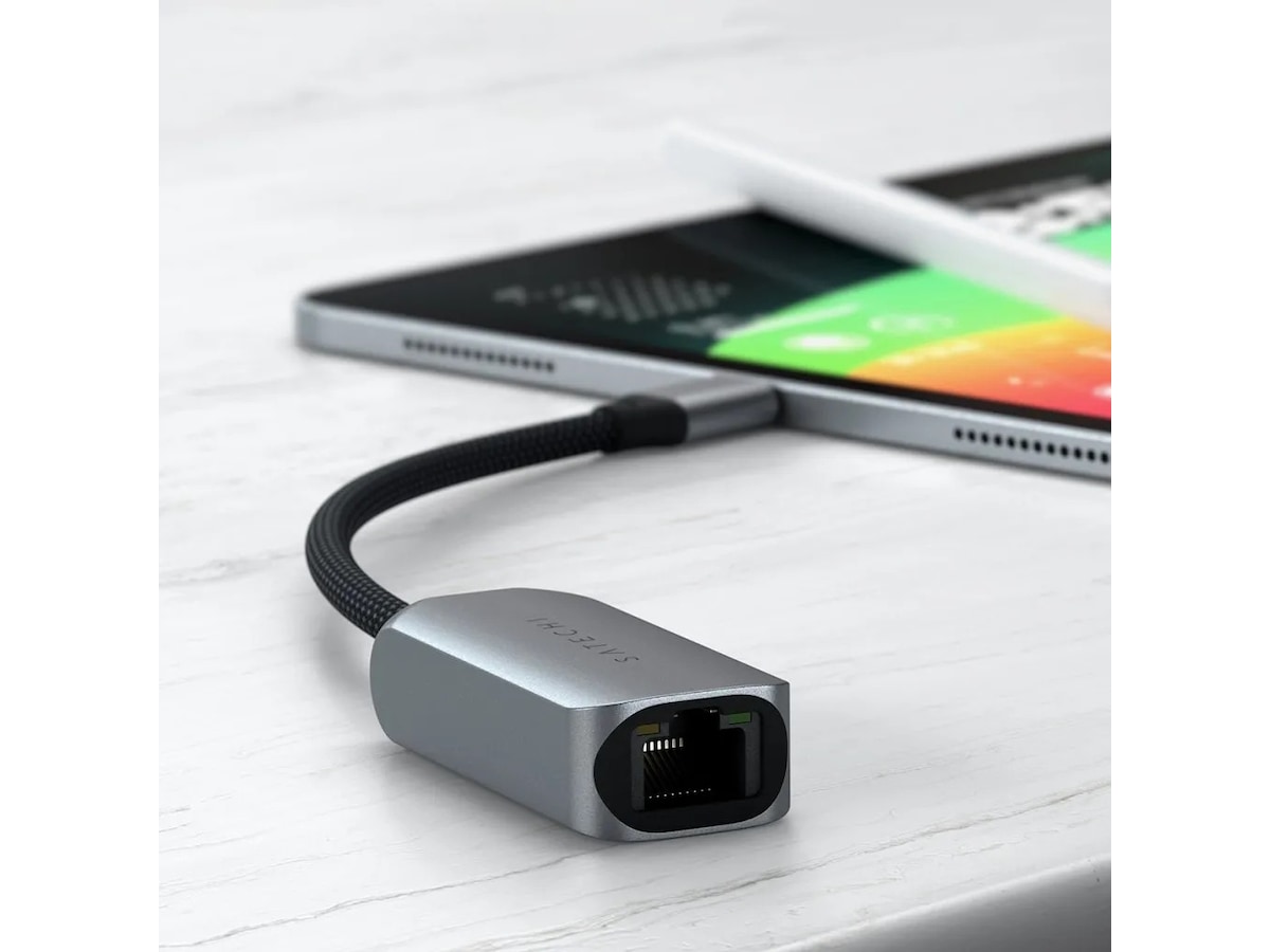 Satechi USB-C til Ethernet Adapter 18cm (grå) Kabeladaptere & overganger