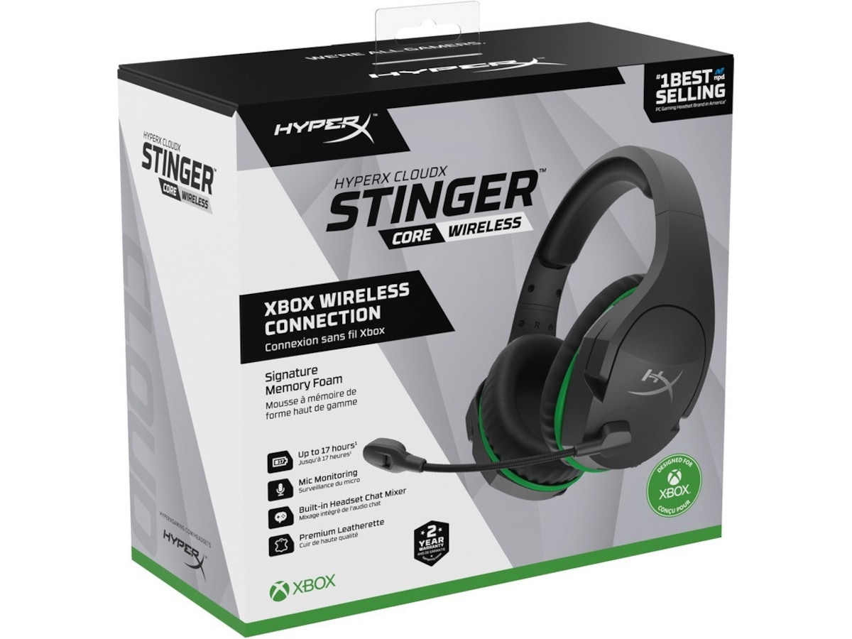 HyperX CloudX Stinger Core Trådløst gaming headsett for Xbox (grå/grønn) Gaming headset