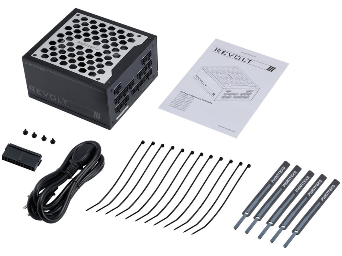 Phanteks Revolt 1000W Platinum PSU (sort) Enheter
