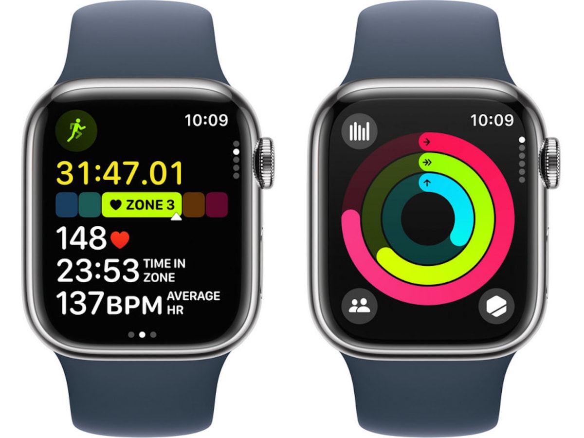 Apple Watch Series 9 GPS + LTE 41mm Rustfritt stål (sølv) Smartklokker