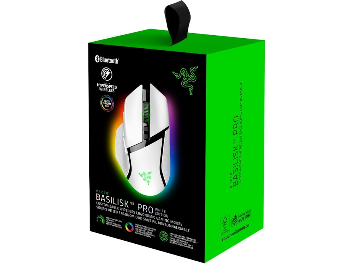 Razer Basilisk V3 Pro Gamingmus (hvit) Gamingmus
