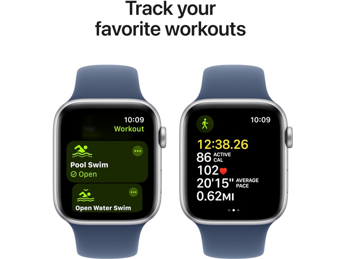 Apple Watch SE 44mm GPS Aluminium (sølv) Smartklokker