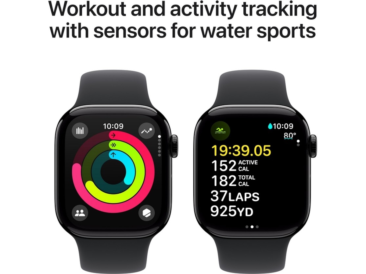 Apple Watch Series 10 GPS + LTE 42mm Aluminium (gagatsvart) Smartklokker