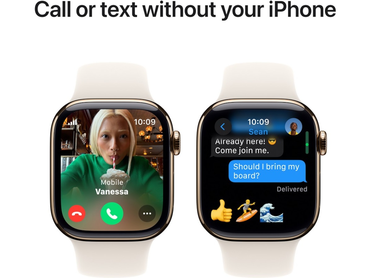 Apple Watch Series 10 GPS + LTE 42mm Titan (gull) Smartklokker