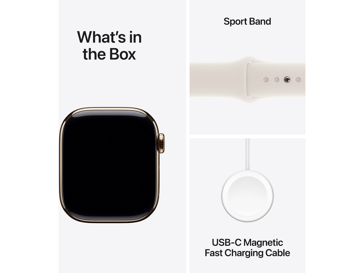 Apple Watch Series 10 GPS + LTE 42mm Titan (gull) Smartklokker