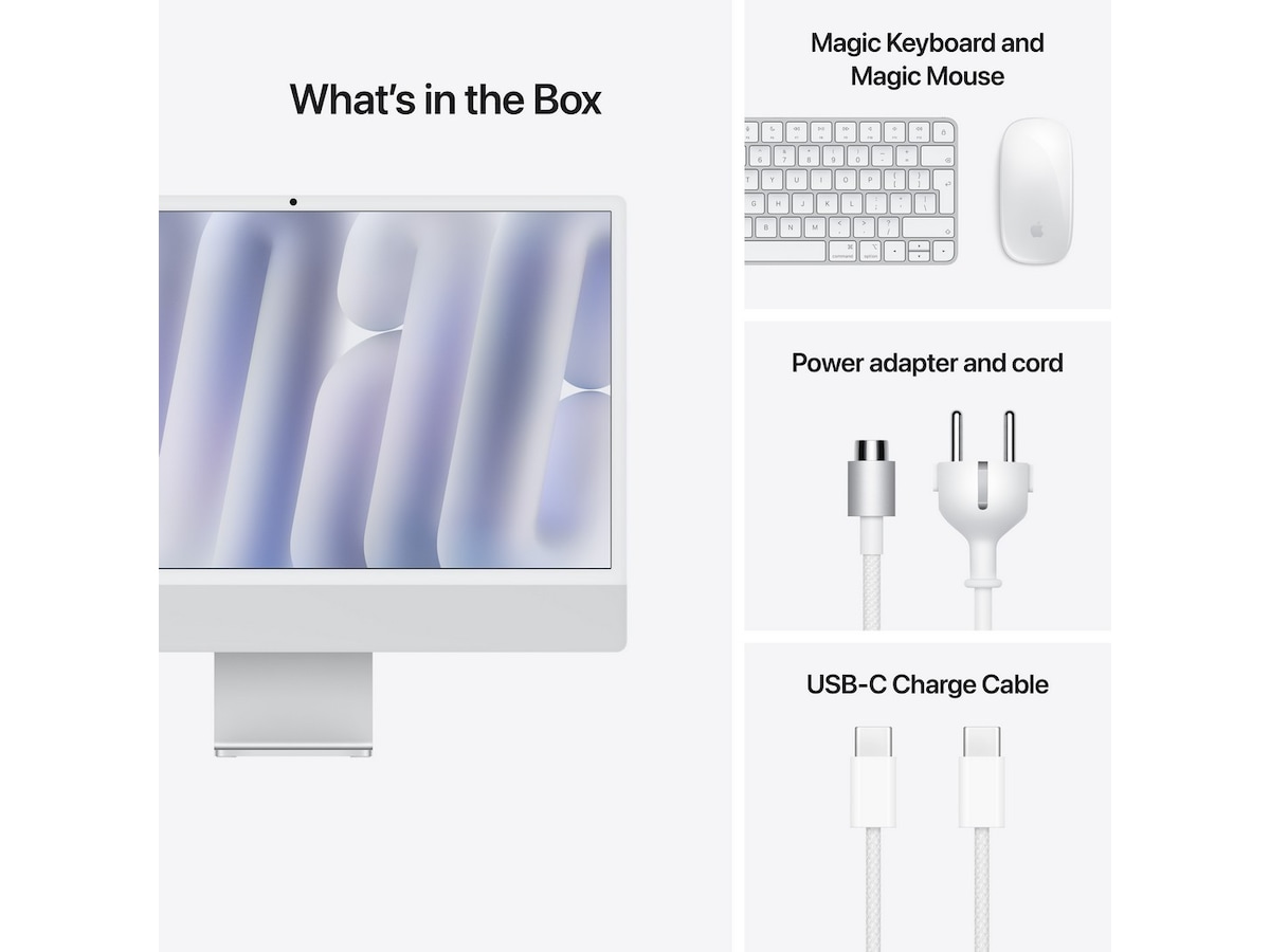 iMac 24 4.5K (2024) 256GB (sølv) Stasjonær PC