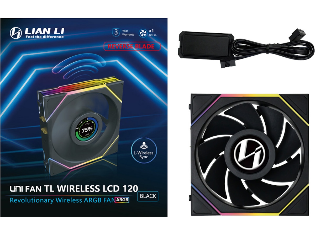 Lian Li UNI FAN TL Wireless LCD (sort) Vifter