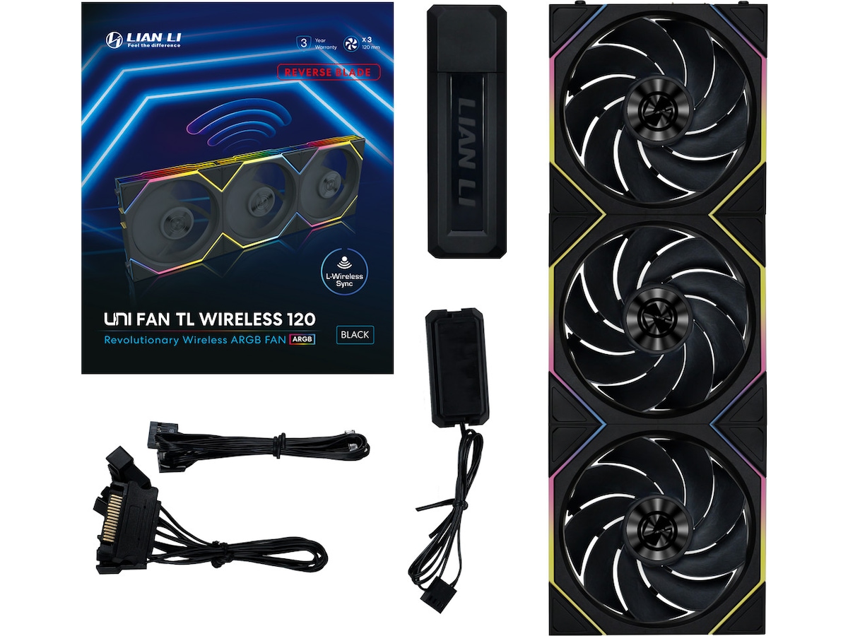 Lian Li UNI FAN TL Wireless Reverse 3pk (sort) Vifter
