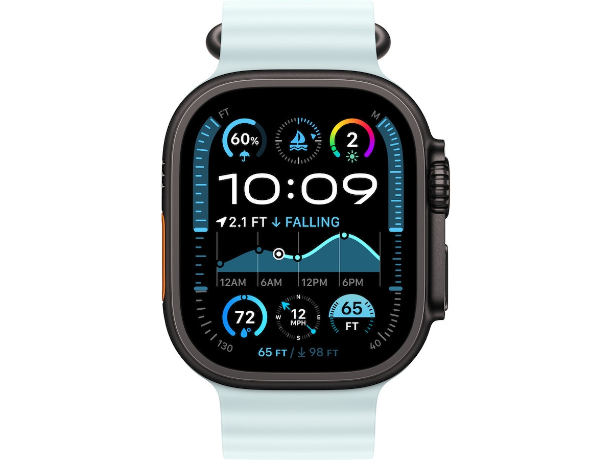 Apple Watch 49mm Black Titanium Ocean Band (ice blue) Reim