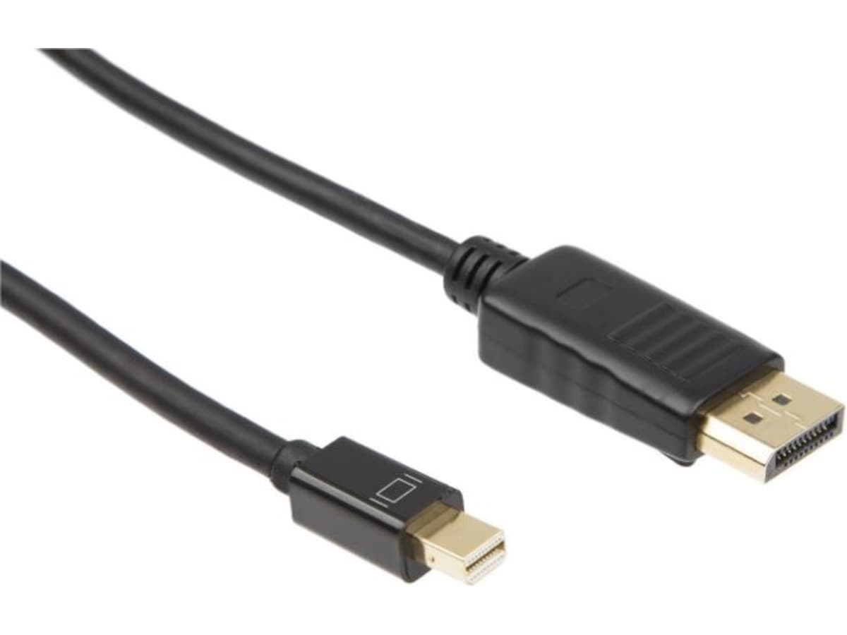 MiniDP til Displayport kabel 1m (sort) Monitorkabler