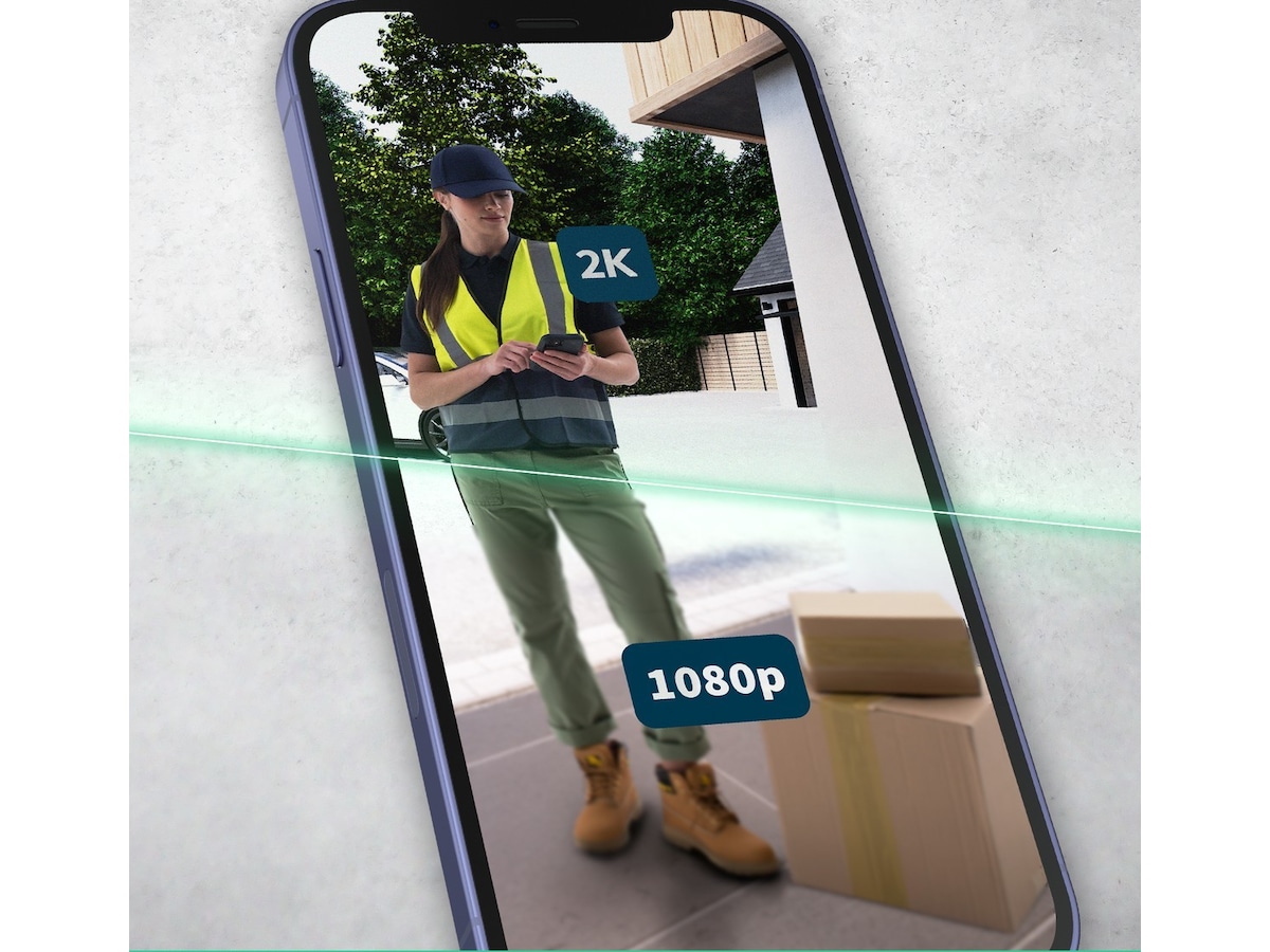 Arlo Essential 2 2K Video Doorbell med Chime 2 Ringeklokker