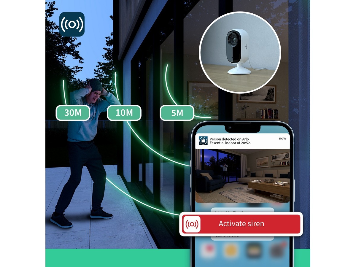 Arlo Essential 2 2K Indoor Video Doorbell 2pk -B-Grade Demo hjem & fritid