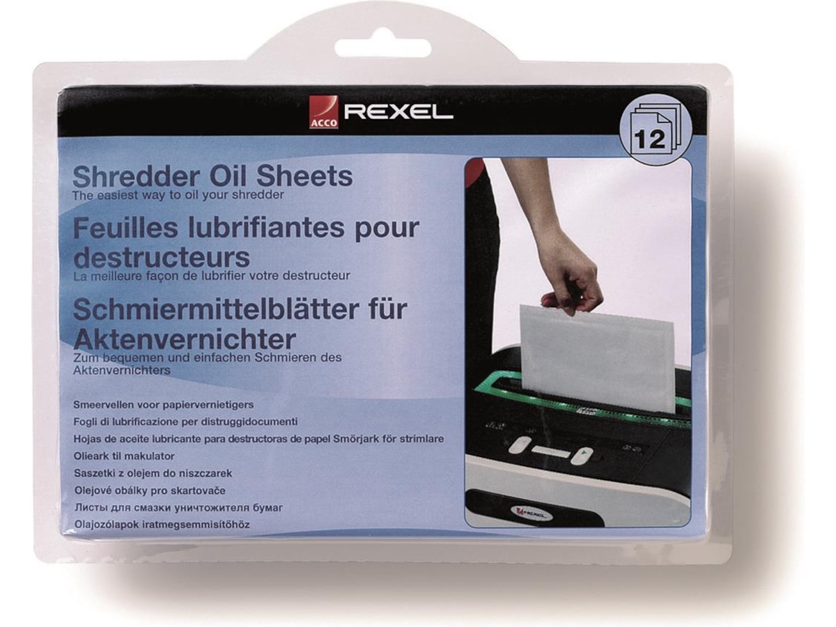 Rexel Oljeark til makuleringsmaskin 12pk Makuleringsmaskiner