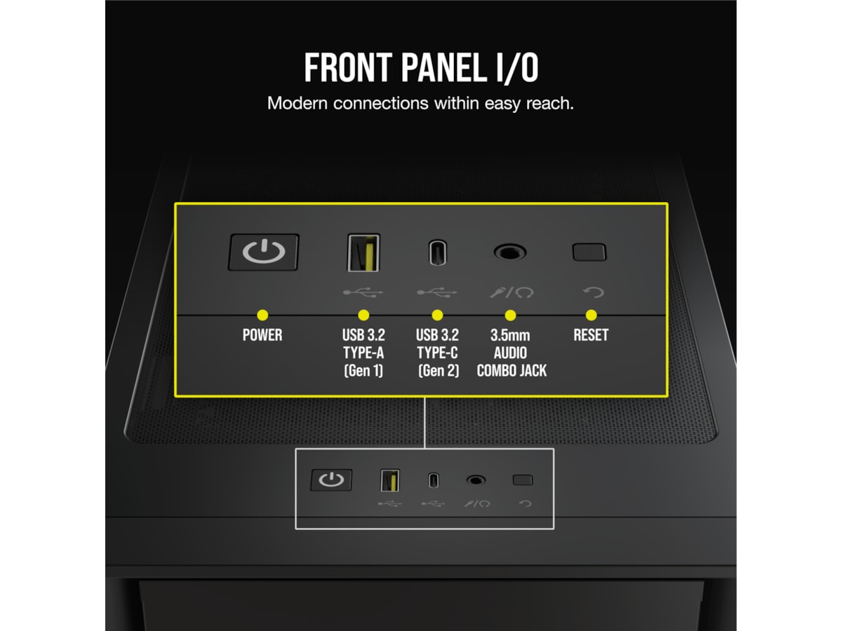 Corsair iCUE 4000D RGB Airflow Mid-Tower (sort) Midi tower