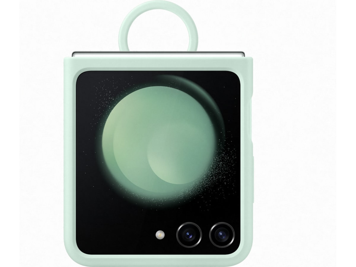 Samsung Z Flip5 Silikondeksel med Ring (ocean green) Deksel til mobiltelefon