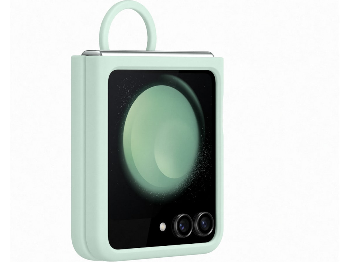 Samsung Z Flip5 Silikondeksel med Ring (ocean green) Deksel til mobiltelefon