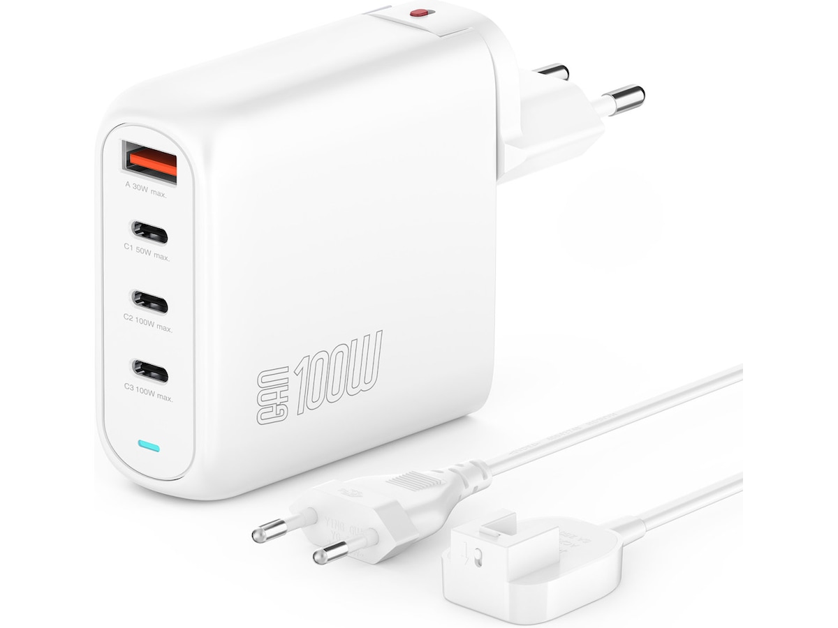 4smarts GaN Flex Pro 100W Vegglader (hvit) Mobilladere