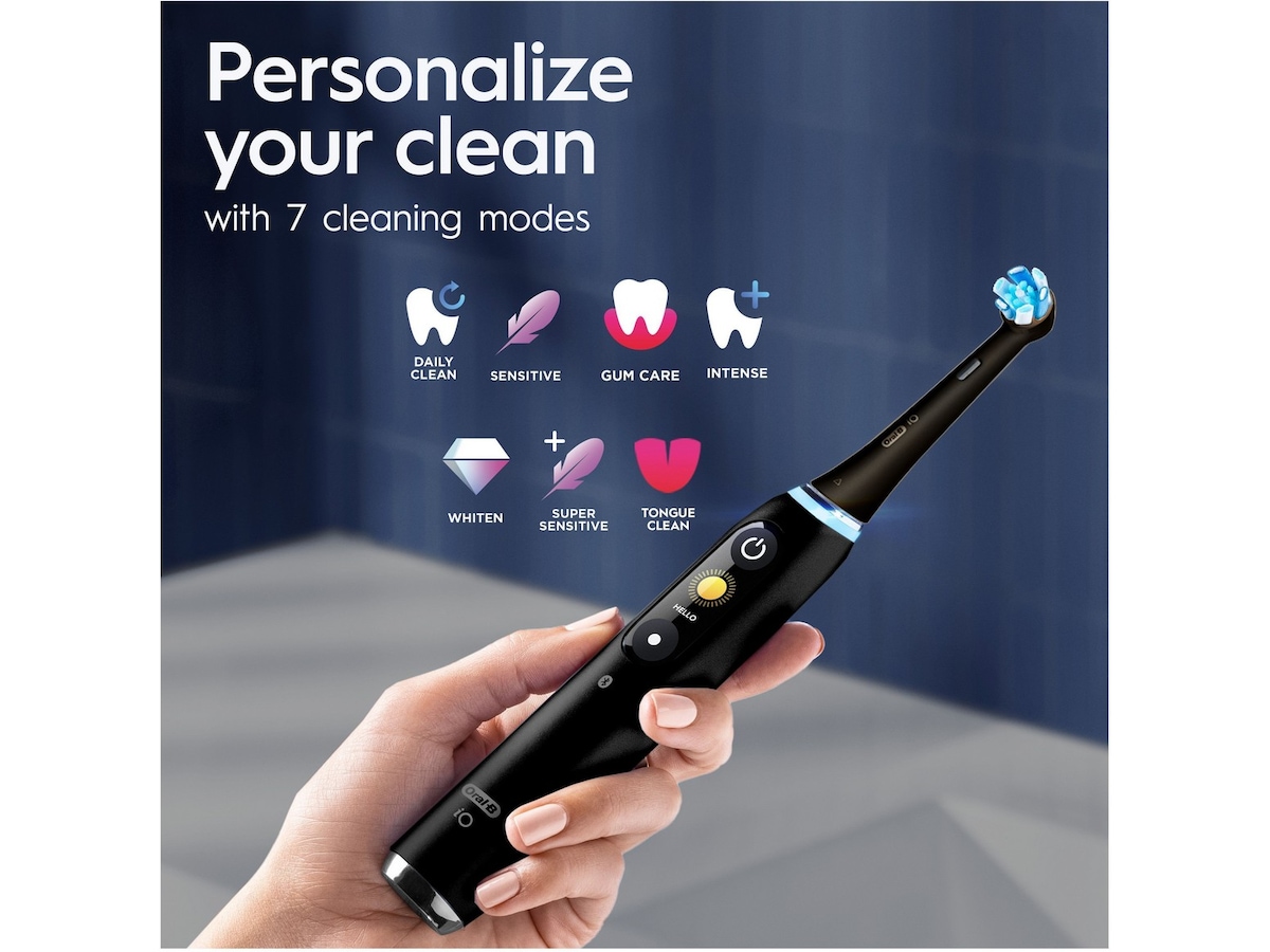 Oral-B iO 9 Duo Elektriske Tannbørster (sort & lys rosa) Elektriske tannbørster