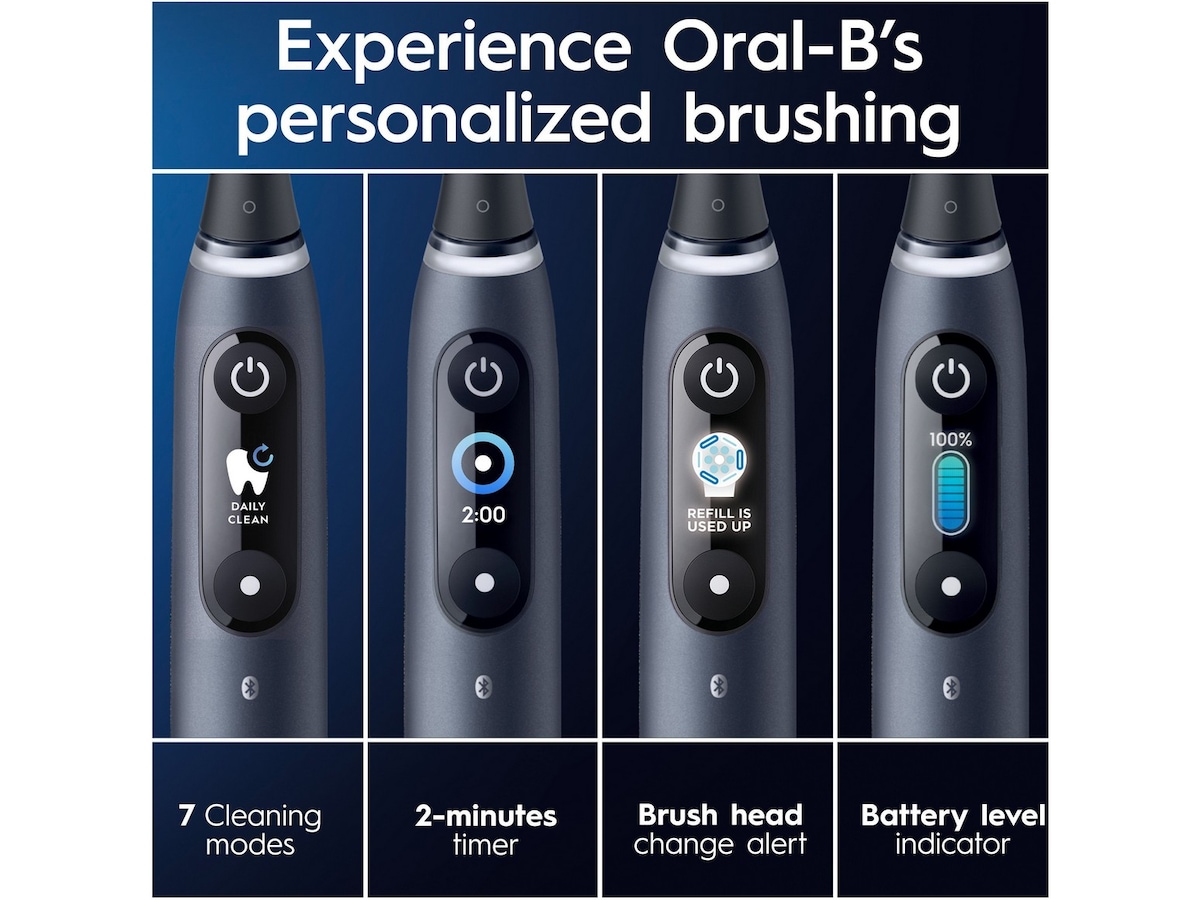 Oral-B iO 9 Duo Elektriske Tannbørster (sort & lys rosa) Elektriske tannbørster