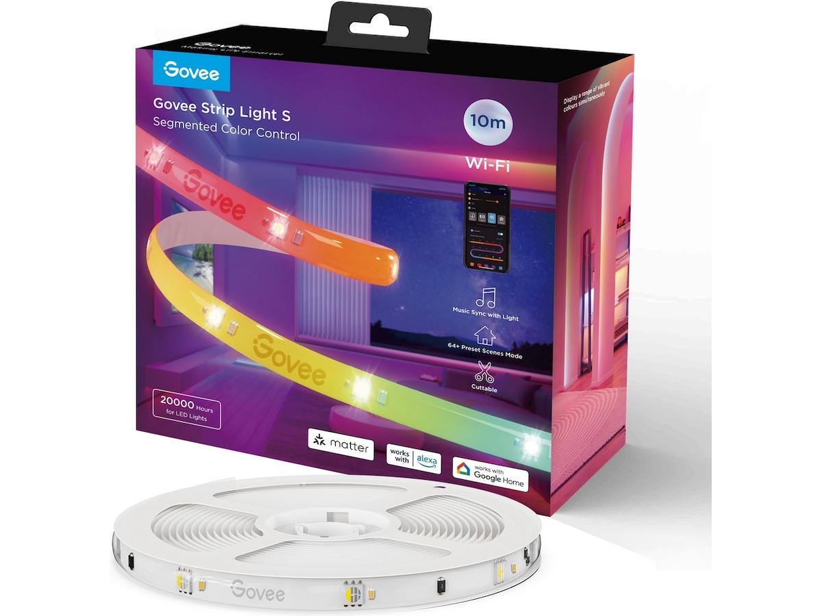 Govee RGBIC LED Lightstrip - 10 meter Led strips & underholdning