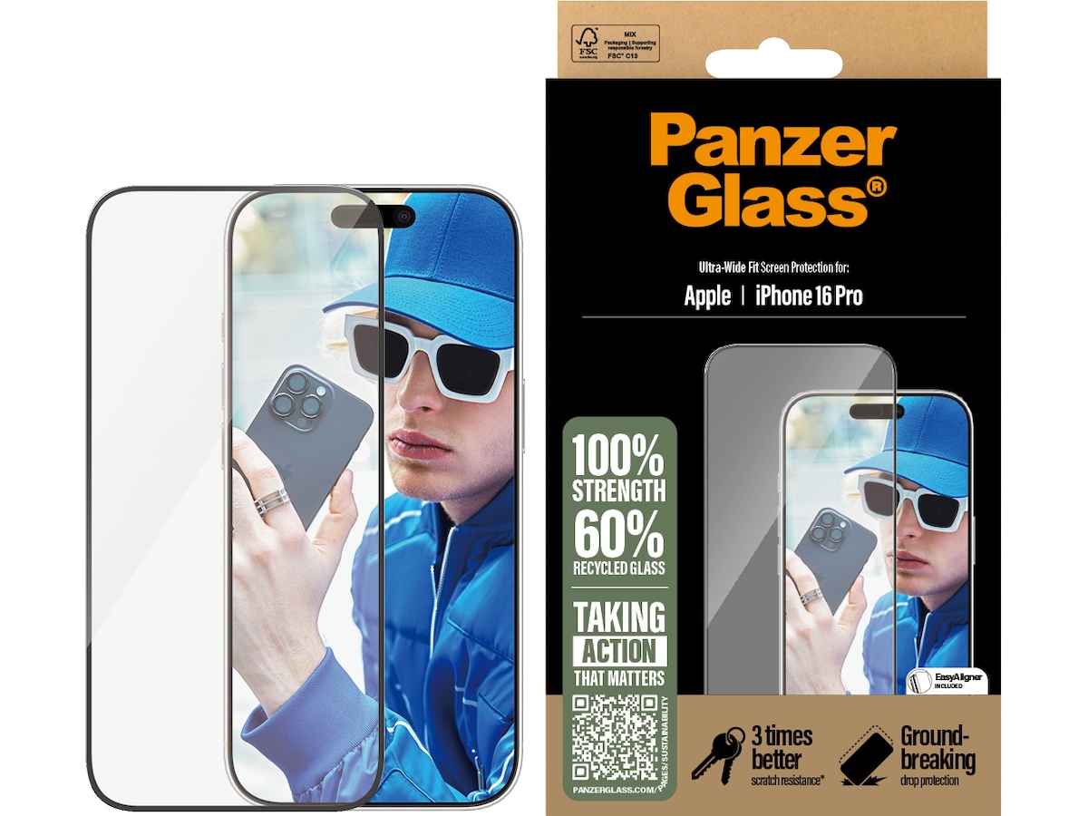 PanzerGlass iPhone 16 Pro skjermbeskytter Skjermbeskyttelse