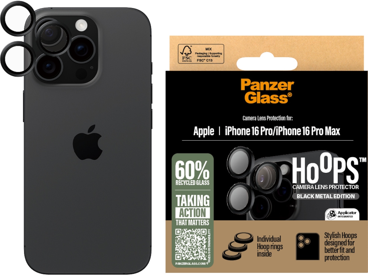 PanzerGlass iPhone 16 Pro / Pro Max Hoops Linsebeskytter Skjermbeskyttelse