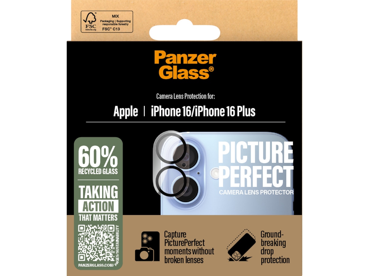 PanzerGlass iPhone 16 / 16 Plus PicturePerfect Linsebeskytter Skjermbeskyttelse