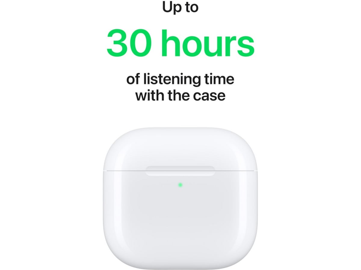 Apple AirPods 4 med Støyredusering trådløse ørepropper, In-Ear (hvit) Ørepropper