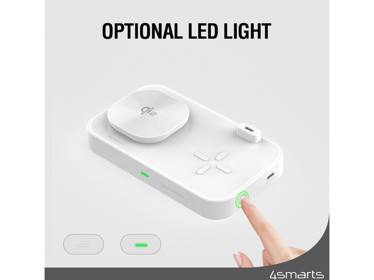 4smarts Qi2 Charging Station Trident (hvit) Mobilladere