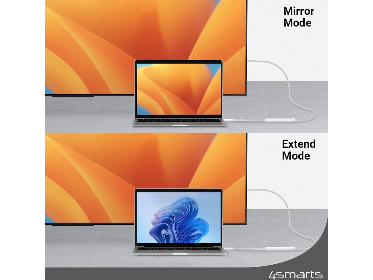 4smarts USB-C til HDMI adapter 15cm (hvit) Kabeladaptere & overganger