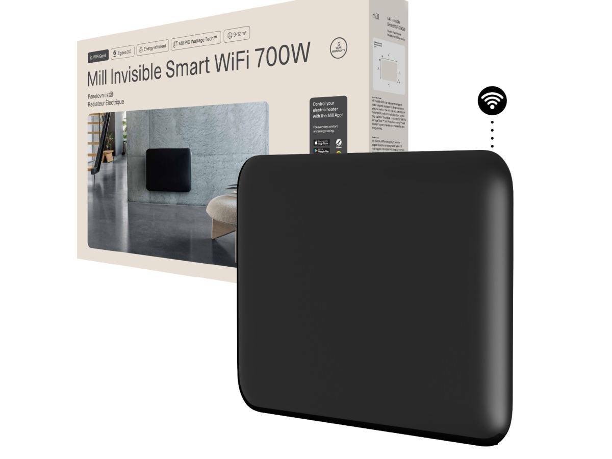 Mill Invisible Smart WiFi Gen 4 panelovn 700W (sort) Panelovner