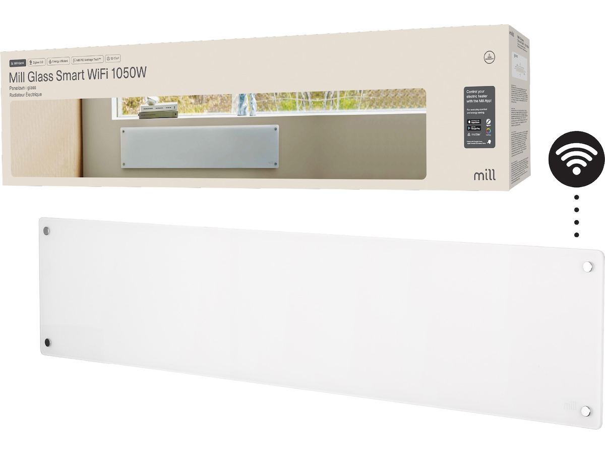 Mill Glass Smart WiFi Gen 4 panellist 1050W Panelovner