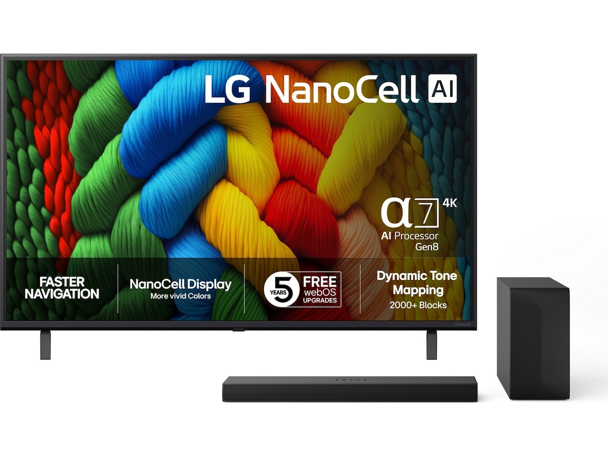LG 43" NANO80 AI 4K NanoCell Smart TV (2025) 20 - 49 tommer TV