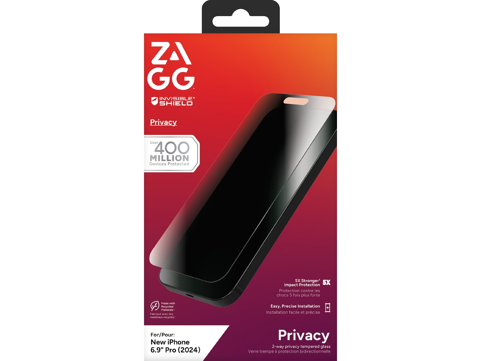 InvisibleShield Glass Elite iPhone 16 Pro Max Privacy Skjermbeskytter Skjermbeskyttelse