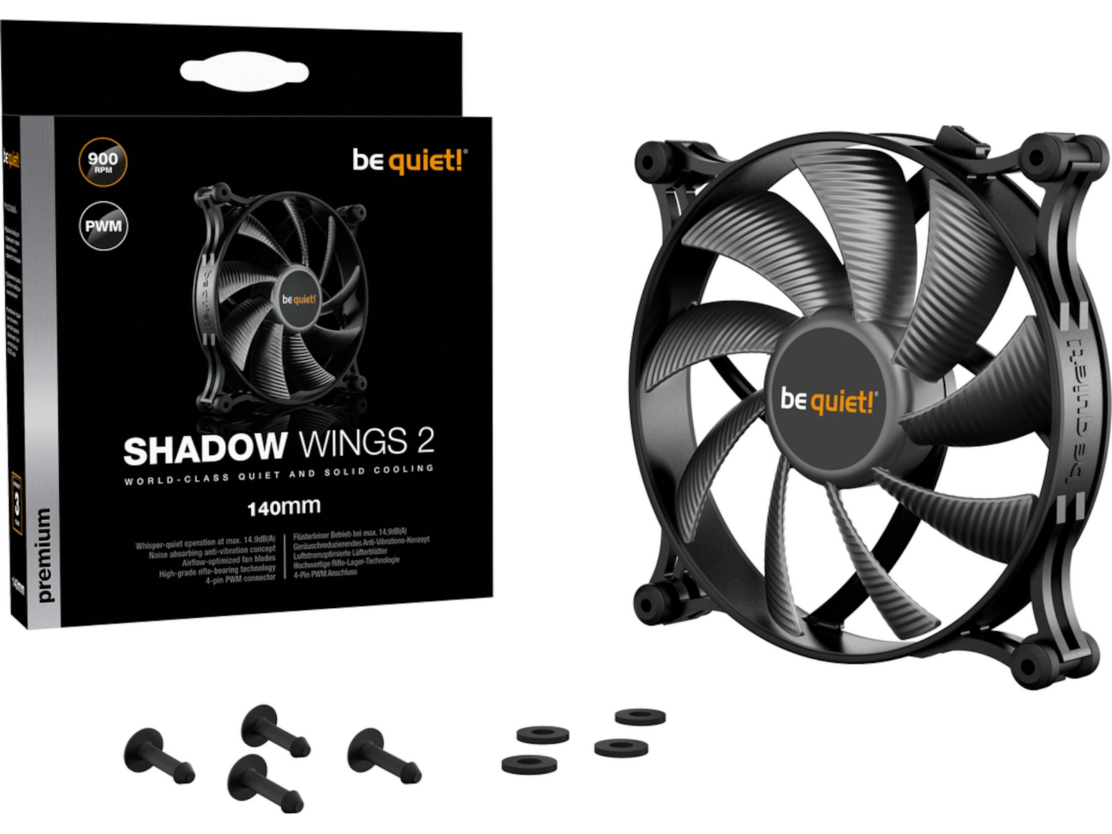 be quiet! Shadow Wings 2 140mm PWM Vifte Vifter