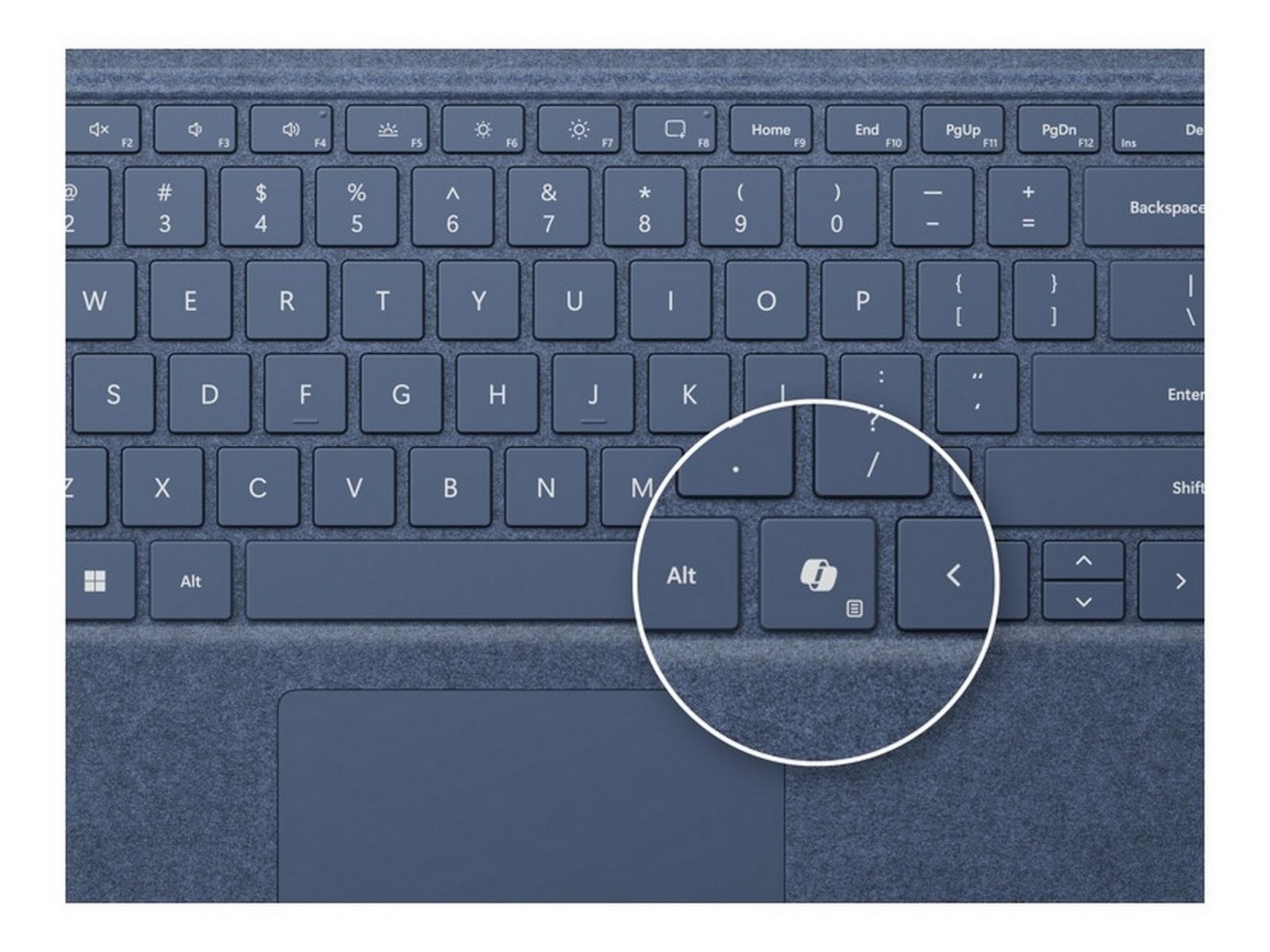Microsoft Surface Pro Keyboard med oppbevaring til pen (platina) Tastatur og stylus