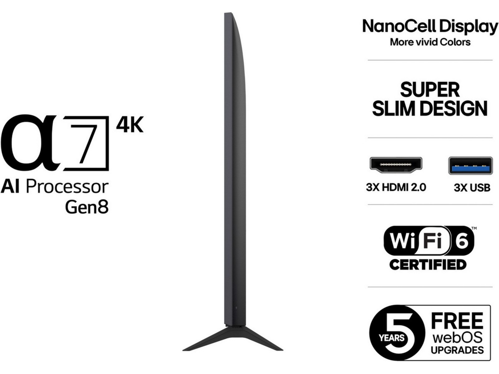 LG 75" NANO80 AI 4K NanoCell Smart TV (2025) 70 - 79 tommer TV