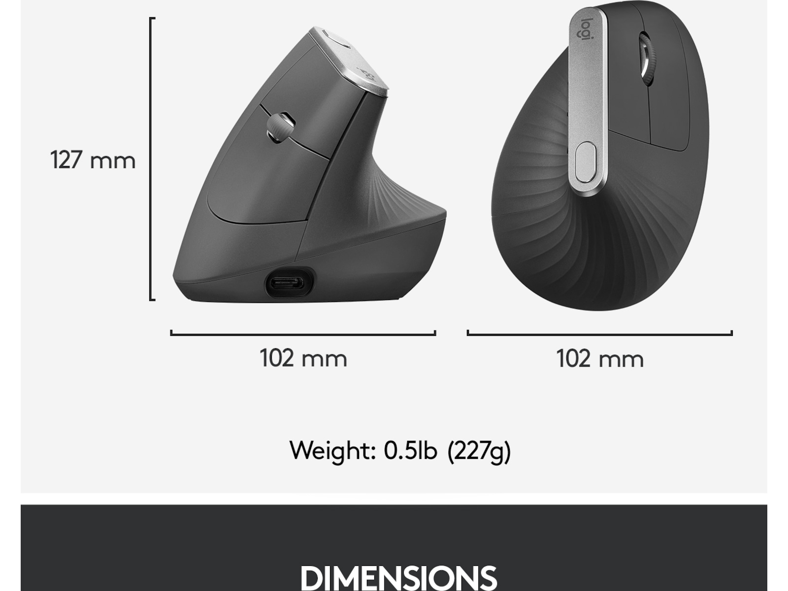 Logitech MX Vertical Trådløs BluetoothMus Ergonomi