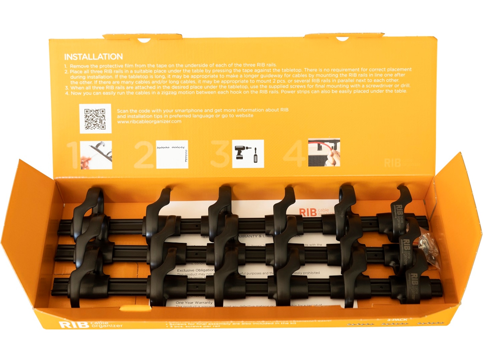 Kenson RIB kabelholder 38 cm (3 pk) Tilbehør til arbeidssteder og avlukker